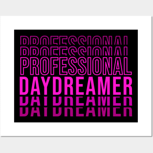 Professional Daydreamer | Pink Typography Posters and Art